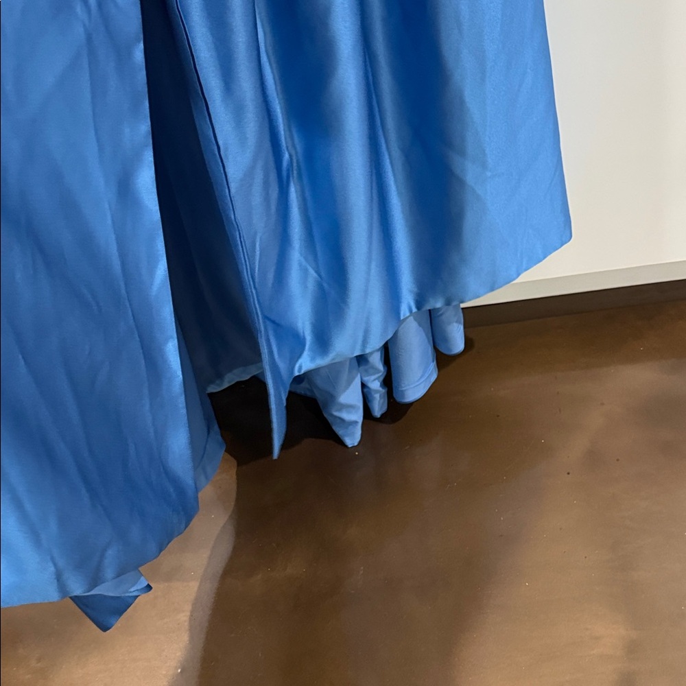 One-Shoulder Blue Prom Dress - Picture 4 of 9